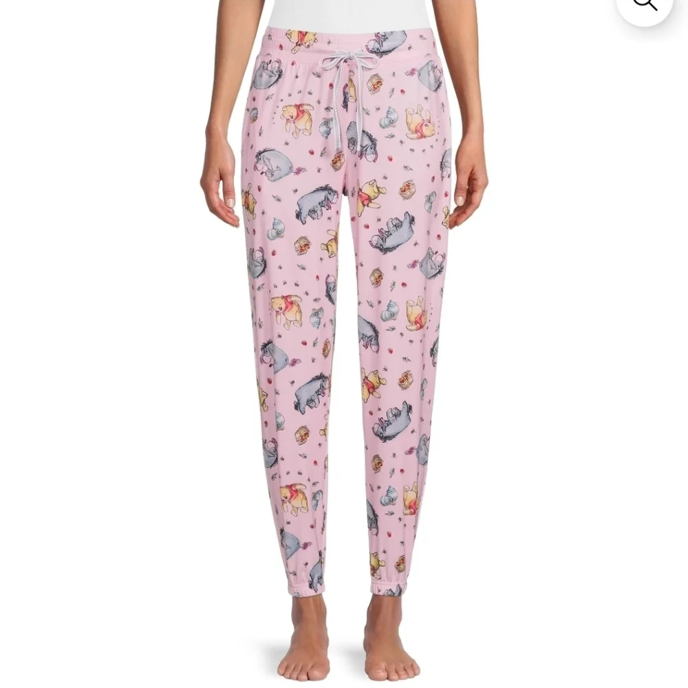Disney Winnie The Pooh Lounge Pants Pink Womens Sleep Joggers Size Medium - Picture 6 of 6